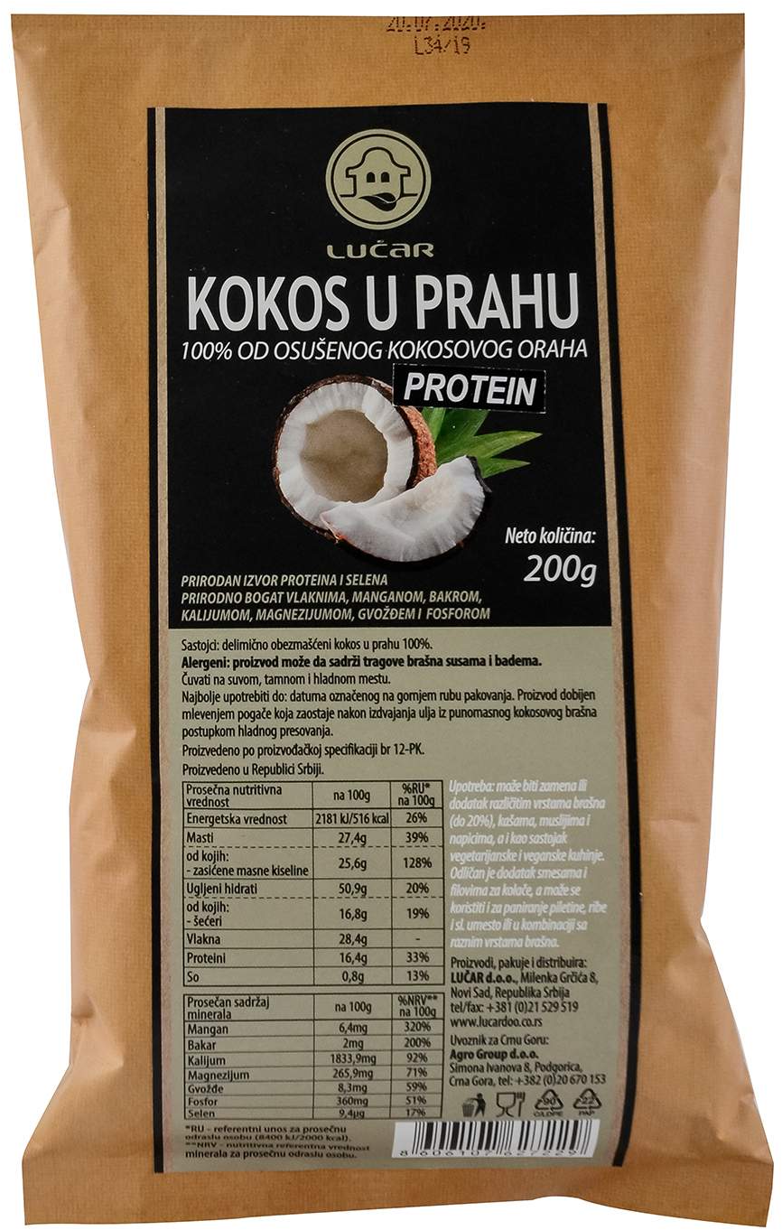 Kokos u prahu protein 200g lucar-slika