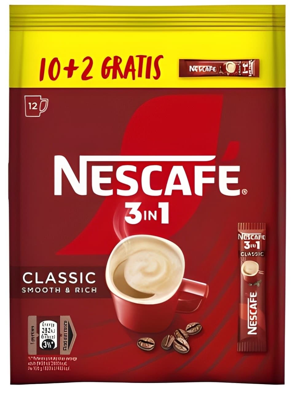 Instant kafa NESCAFE 3in1 classic 15,5g 10+2 gratis-slika