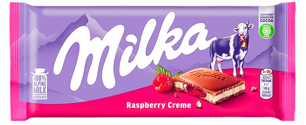 Čokolada MILKA Malina 100g-slika