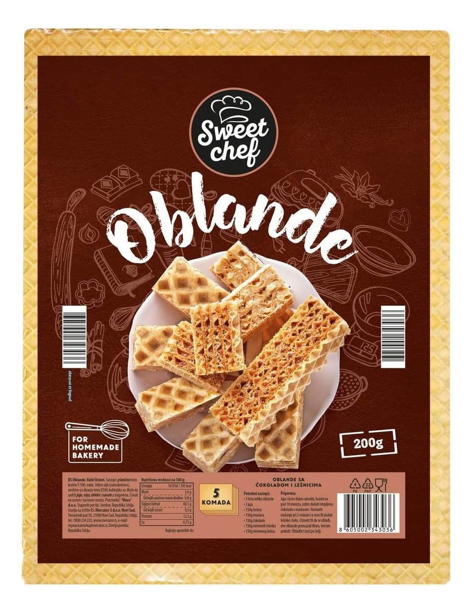 Oblande SWEET CHEF 200g -slika