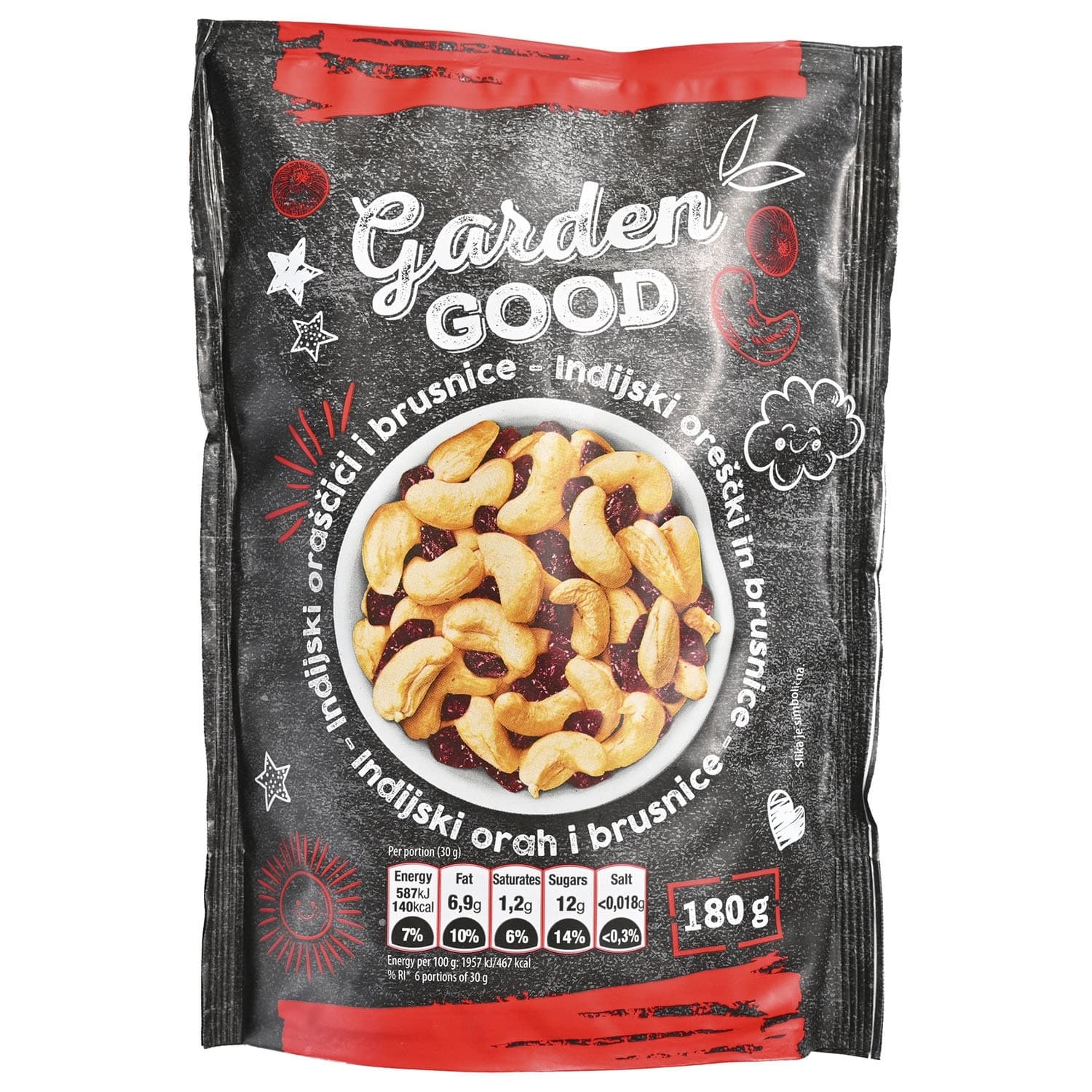 Mix GARDEN GOOD indijski orah i brusnica 180g-slika