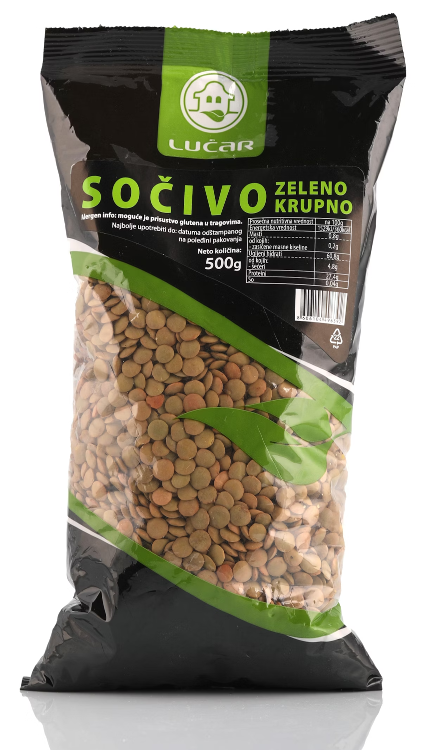 LUČAR zeleno sočivo krupno 500g-slika
