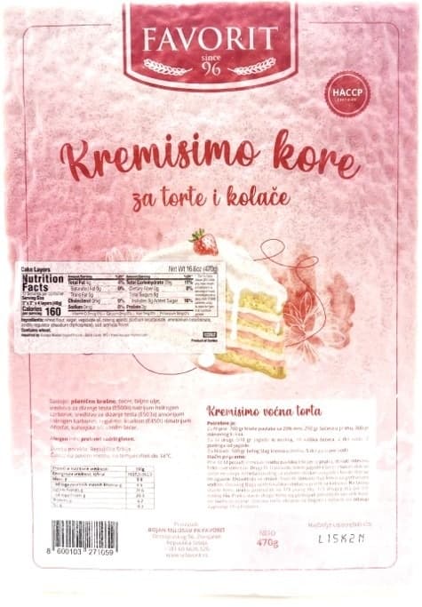 Kore FAVORIT Kremisimo 470g-slika