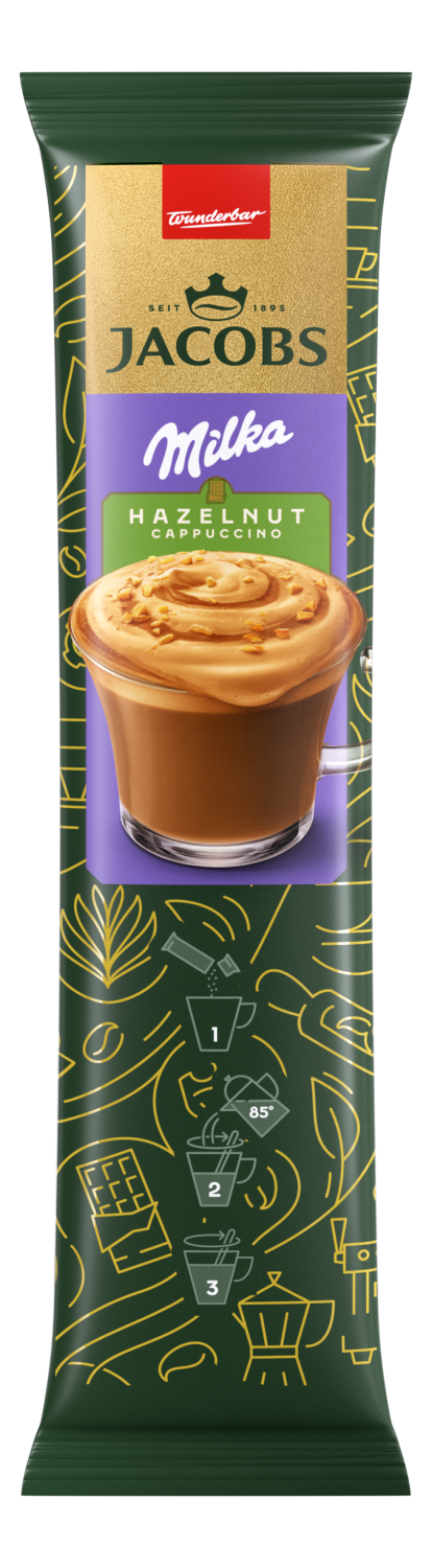 Instant kafa JACOBS Milka cappuccino hazelnut 16,5g-slika