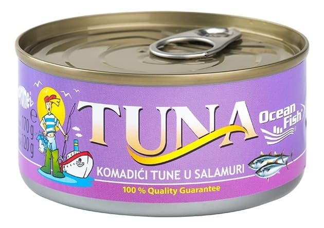 TUNJEVINA U SALAMURI KOMADIĆI 185G OCEAN FISH-slika