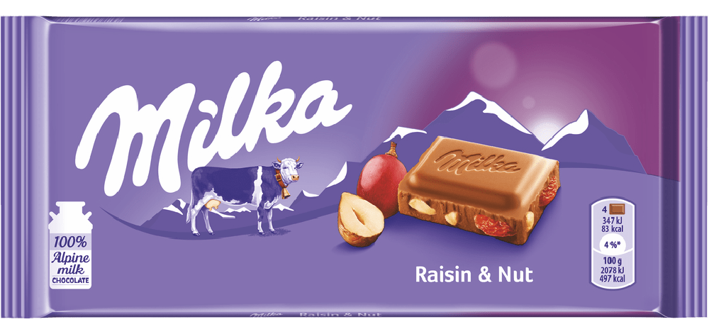 Čokolada MILKA grozđice lešnik 100g-slika