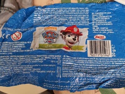 Čokoladno jaje ZAINI paw patrol 20g-slika